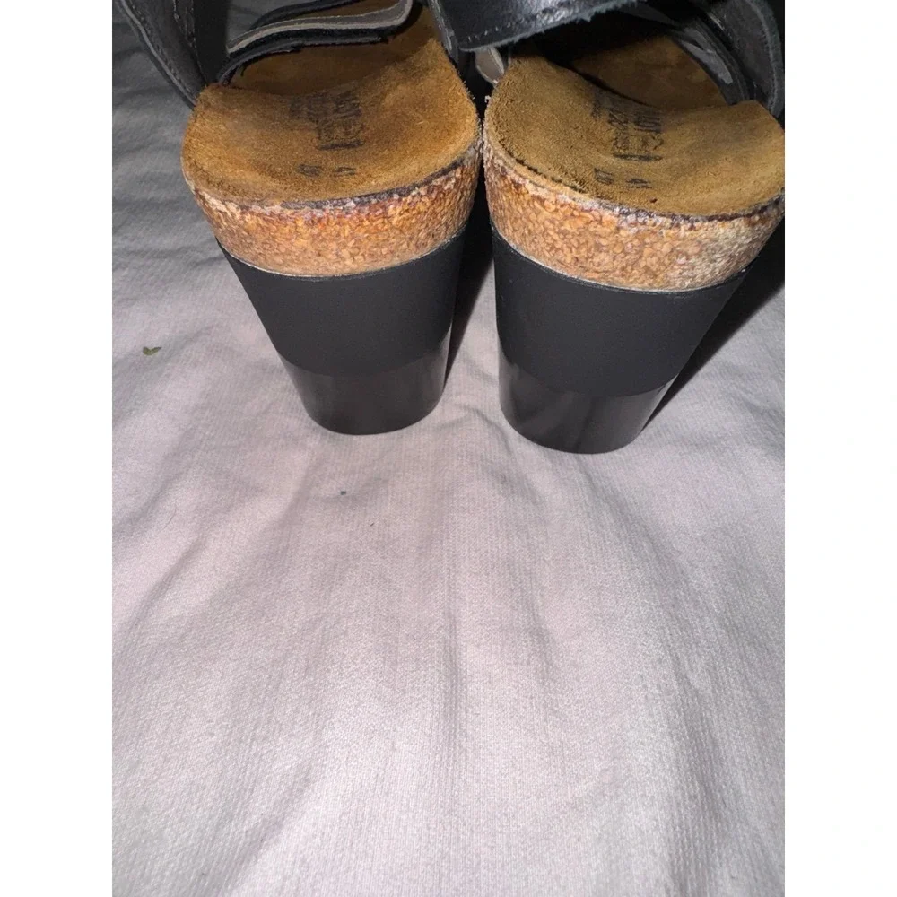 Naot Canaan black and cream wedge sandals size Euro 41 - US 10‎